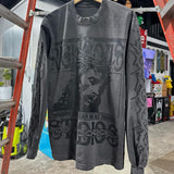 Xituodai High Street Trendy Streetwear Tops Harajuku Punk Retro Pattern Printed Oversized T-shirt Men Hip-hop Casual Loose Long Sleeves