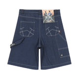 Xituodai Oversized Jorts Summer Jeans Shorts Men's Wide Leg Baggy Y2K Denim Shorts