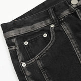 Xituodai Jeans Men Black Y2k Casual Fashion Patchwork High Street Trousers Stitch Vintage Autumn Winter Streetwear Stacked Denim Pants