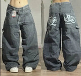 Xituodai Street Vintage Jeans New Y2K Harajuku Wash blue Multiple pockets Baggy Jeans Denim Pants Mens Womens High Waist Wide Trousers