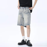 Xituodai Denim Shorts Men Street Vintage Thin Summer LOOSE Distressed Streetwear Casual Baggy Half Vaqueros Pants Simple Y2k Men's Jeans