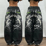 Xituodai Streetwear New Oversize Print Baggy Jeans Women Y2K Harajuku Vintage Fashion Gothic High Waist Casual Wide-leg Pants Trousers