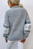 Xituodai  -  Snowflake Pattern Mock Neck Sweater