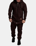 Xituodai Solid Color Hooded Fleece Casual Warm Jumpsuit