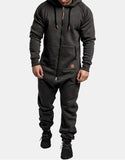 Xituodai Solid Color Hooded Fleece Casual Warm Jumpsuit