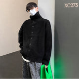 Xituodai Men's Kit Cardigun, Men's Design, Fashion, Spring, Tubneck Design Cardigun, Sweaters, Outcoat, Jacket