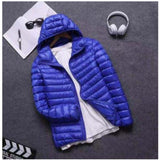 Xituodai Ultra Light Down Jackets  Feather Cotton Hoodie Autumn Winter Men Long Sleeve Zipper Waterproof Lightweight Coat Tops Oversize