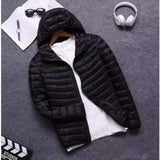 Xituodai Ultra Light Down Jackets  Feather Cotton Hoodie Autumn Winter Men Long Sleeve Zipper Waterproof Lightweight Coat Tops Oversize