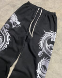 Xituodai Y2K Harajuku Retro Baggy Oversized Sweatpants Gothic Punk Style Dragon Print Straight Casual Pants Men Trendy Brand Streetwear