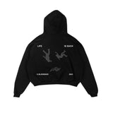 Xituodai European and American Trendy High Street Retro Oversized Sweatshirt Gothic Punk Style Graphic Hoodie Hip-hop Casual Pullover Men