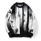 Xituodai Ink Graffiti Collision Color Sweater Men Autumn Winterr Warm Thick Knitting Tops Hip Hop Loose Knitwear Y2K Pullover Streetwear