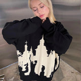 Xituodai 2024 Fall Fashion  Hip Hop Men Women Streetwear Vintage Halloween EMO Harajuku Knitted Sweater winter Pullover Loose Retro  y2k gothic sweater top