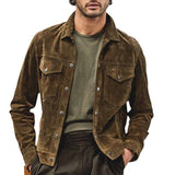 Xituodai American Vintage Mens New Casual Corduroy Jacket Coat Spring Autumn Trendy Pockets Cargo Coats Streetwear Man Hunting Jacket