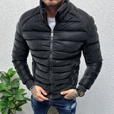 Xituodai Winter Men Thickened Warm Down Jacket  Long Sleeve  Slim Fit Cotton Padded Zipper cardigan Tops Fashion Casual Jackets Coat