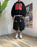 Xituodai Hip-hop Trend Brand Streetwear Five-quarter Pants Gothic Punk Anime Print Baggy Jeans Men Y2K Harajuku Fashion Casual Shorts