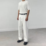 Xituodai New White Denim Men's Spring and Autumn Loose Style Japanese Fit Washing Vintage Casual Wy-drag Long Pants that's it.