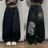 Xituodai Streetwear New Oversize Print Baggy Jeans Women Y2K Harajuku Vintage Fashion Gothic High Waist Casual Wide-leg Pants Trousers