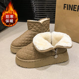 Xituodai Datuart Women Snow Boot Outdoor Casual Cotton Shoes Plush Slippers Short Boot Thick Soled High Top Shoes Lady Fashion Leisure Bare Boots