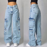 Xituodai Street New Washed Baggy Jeans Trashy Y2K 2000s Harajuku Style Fashion Casual Jeans Denim Men And Women High Waist Wide Trousers