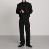 Xituodai Men's fashion, jacket, black jacket, men's wind-up, casual jumper, classic, solid color, high Quilty jacket