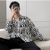 Xituodai Luxury Ice Silk Men's Shirt Long-sleeved Shirt for Men, Korean Fashion Spring Business Casual Blouses