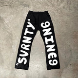 Xituodai American trendy Gothic letter printed high-waist pants women's Y2K street hip-hop Harajuku loose casual versatile sweatpants