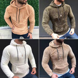 Xituodai Double-sided Plush Hoodie For Men Autumn And Winter Loose Side Seam Pockets Hooded Sweatshirt Fashion Vintage Pullover Coat