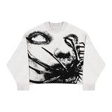 Xituodai 2024 Fall Fashion  Men's Vintage Knitwear Y2K Gothic Graphic Sweaters Winter Harajuku Oversized Unisex Aesthetic Clothes For Teens Pullover Sweater