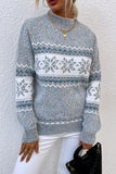 Xituodai  -  Snowflake Pattern Mock Neck Sweater