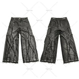 Xituodai Y2K Punk Hip Hop Jeans Men Women 2023 Streetwear Coast Work Clothes Ripped Style Loose Washed Clothing Men Floor Mopping Pants