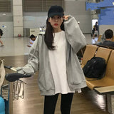 Xituodai Retro Fashion Gothic Skull Bone Print Oversized Hoodie women Y2K Street Hip Hop Versatile Slim Casual Sweater Clothes