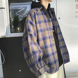 Xituodai 90s fashion men Hong Kong Style Casual plus Size Neutral Loose Brushed Woolen Plaid Thickened Long Sleeve Shirt for Men