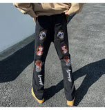 Xituodai American Vintage Jeans Men Y2K Spring Skinny Jeans Men Hiphop Fashion High Street Vibe Drape Pants Washed Straight Flared Pants