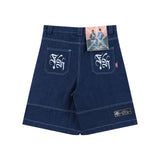 Xituodai Oversized Jorts Summer Jeans Shorts Men's Wide Leg Baggy Y2K Denim Shorts