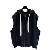 Xituodai Hong Kong-style hooding vest men's Outlook cool trend zipper put on this cool sleepy Nashie