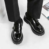 Xituodai Miancor Brand New Black Brogue Shoes Men Classic Platform Oxford Dress Shoes Men Retro Patent Leather Footwear Low-Ankle Party Shoes