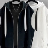 Xituodai Hong Kong-style hooding vest men's Outlook cool trend zipper put on this cool sleepy Nashie