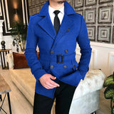 Xituodai Chic Men Woven Lapel Double Row Button Trench Long Sleeve Blazer Jackets Spring Autumn New Slim Business High Quality Suit Coats