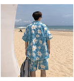 Xituodai Flower Shirt & Shorts Two Piece Set