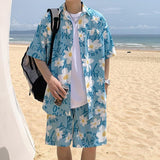 Xituodai Flower Shirt & Shorts Two Piece Set