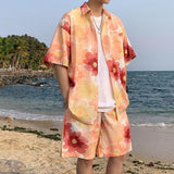 Xituodai Flower Shirt & Shorts Two Piece Set