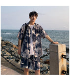 Xituodai Flower Shirt & Shorts Two Piece Set