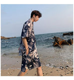 Xituodai Flower Shirt & Shorts Two Piece Set