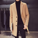 Xituodai Fashion Men Wool &amp; Blends Mens Casual Business Trench Coat Mens Leisure Overcoat Male Punk Style Blends Dust Coats Jackets