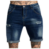 Xituodai Men's Casual Zipper Fly Hole Jeans Tight Shorts Trousers Pocket Wash Pant Ripped Pant Frayed Denim For Man Short Pants Jeans