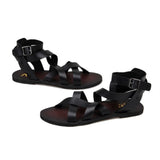 Xituodai  Must Get !Casual Summer Man Real Leather Ankle Strap Cross-tied Shoes Men's Gladiator Narrow Band Roman Sandals