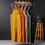 Xituodai Summer Men Bib Pants Solid Color Casual Jumpsuits Women Streetwear Joggers Multi Pockets Fashion Suspenders Cargo Overalls