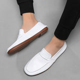 Xituodai  Men Casual Leather Shoes Men's Fashionable Hollow out Breathable Peas Shoes all-match wear-resistant  casual Outdoor shoes