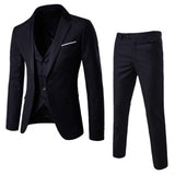 Xituodai 2 Piece Men's Wedding Suit Fashion Men's Slim Solid Color Comfortable Business Office Suit Sets Men Blazer+ Pants