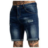 Xituodai Men's Casual Zipper Fly Hole Jeans Tight Shorts Trousers Pocket Wash Pant Ripped Pant Frayed Denim For Man Short Pants Jeans